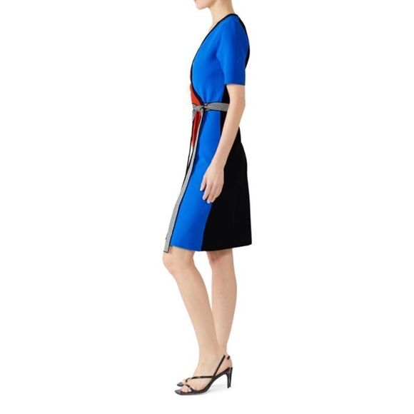 DIANE VON FURSTENBERG Colorblock Wrap Dress size M - Picture 3 of 13